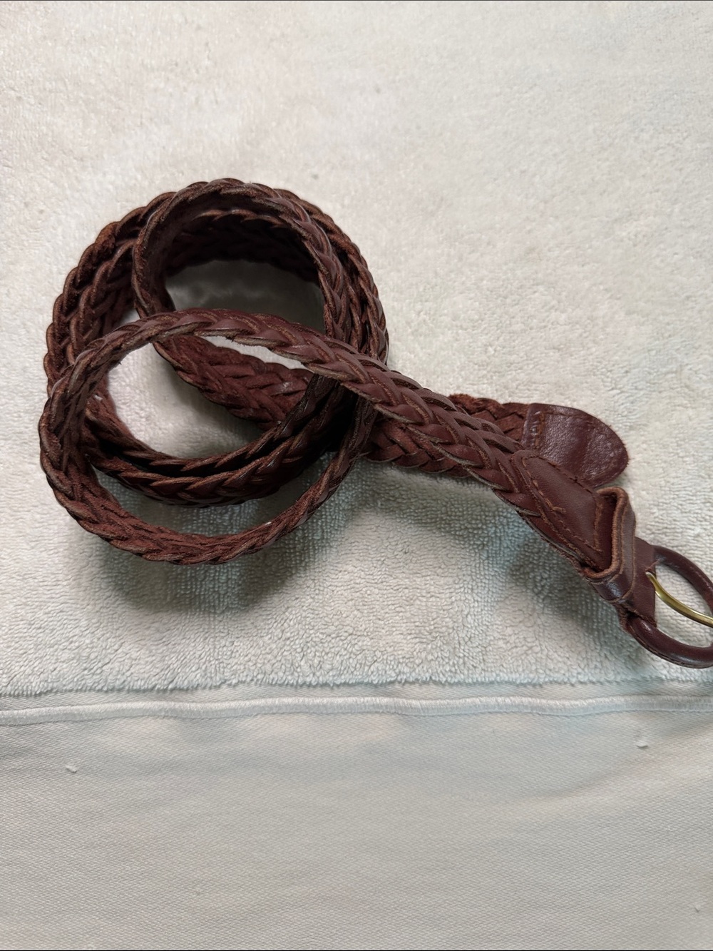 Braided Brown Leather Belt - Men Accessories